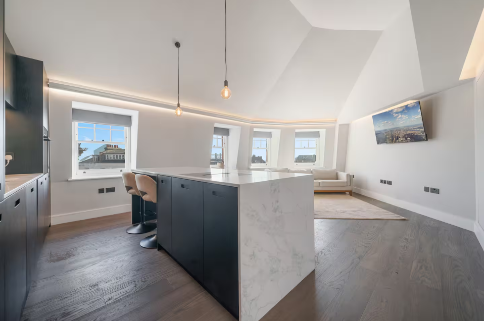 Open plan kitchen and living space